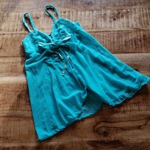 Cosabella Turquoise Spilt Front Nightie